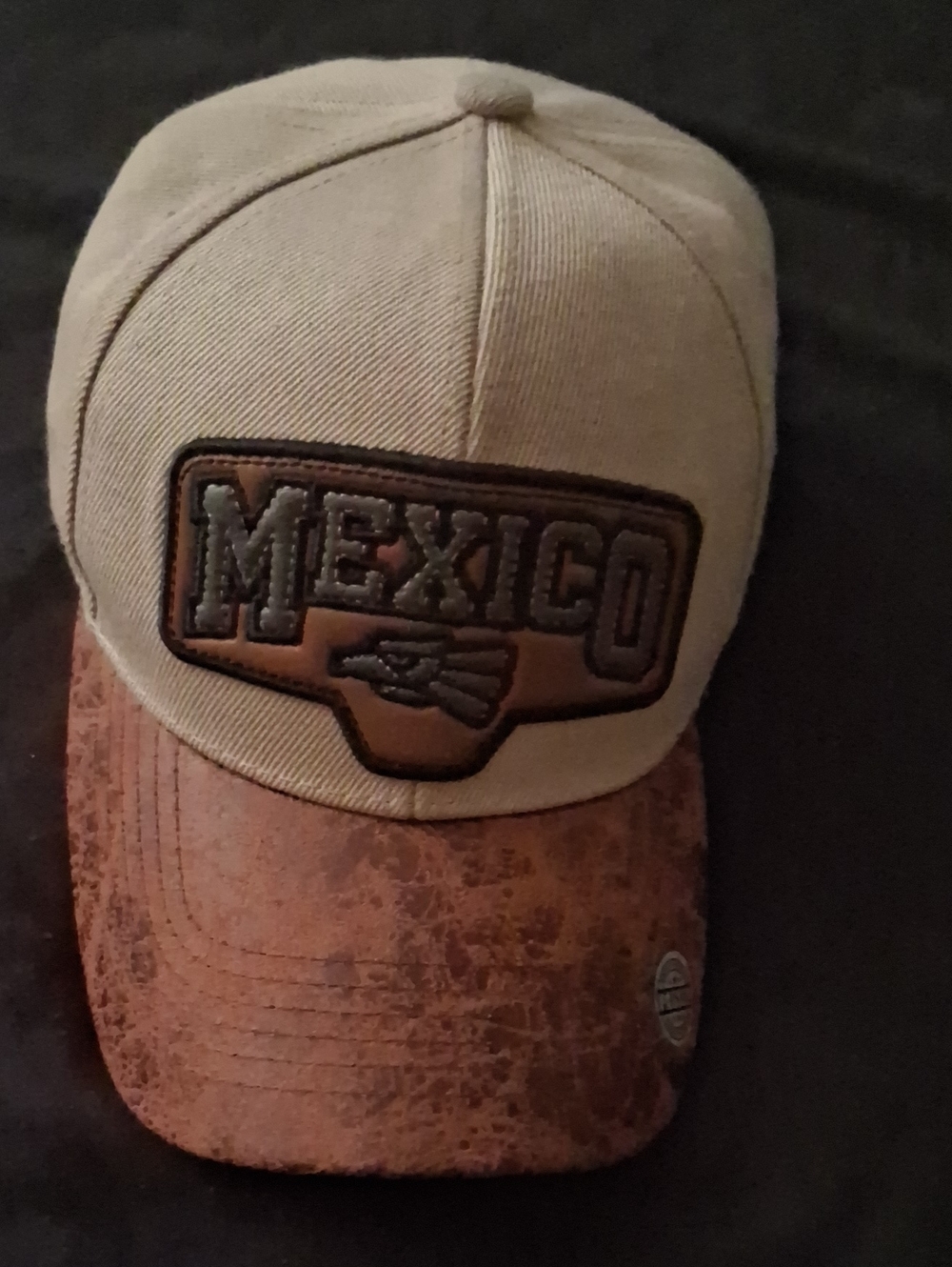 Mexico Patch Trucker Hat in Tan and Brown
